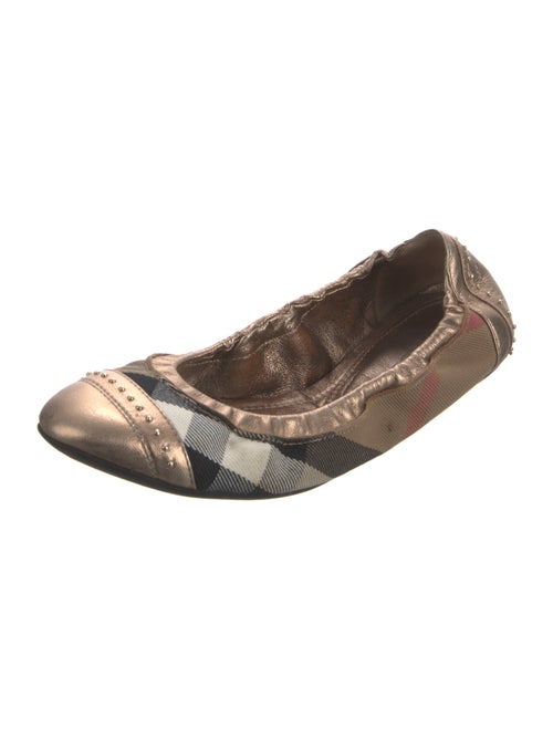 Burberry Exploded Check Pattern Leather Ballet Flats