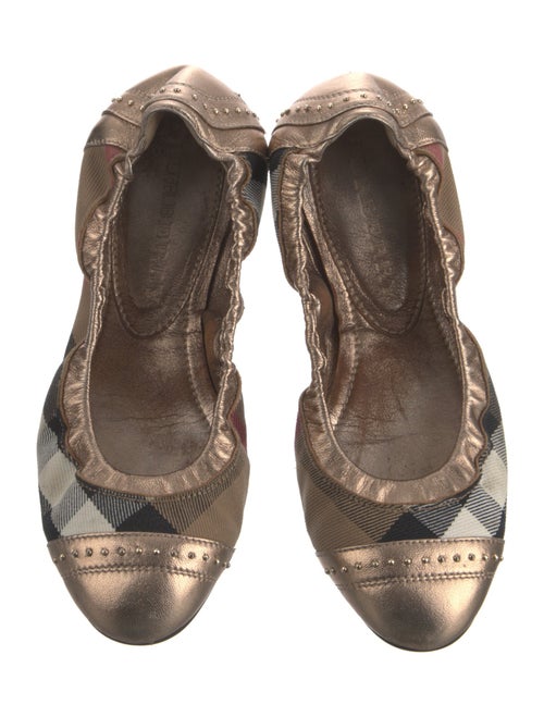 Burberry Exploded Check Pattern Leather Ballet Flats