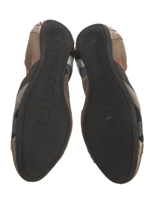 Burberry Exploded Check Pattern Leather Ballet Flats