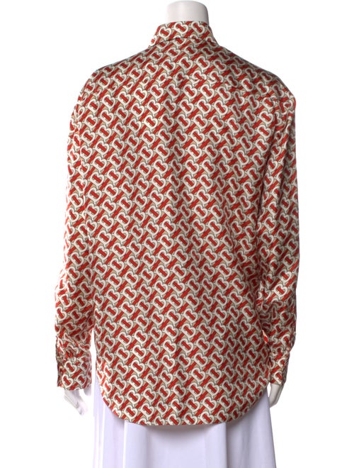 Burberry Printed Long Sleeve Button-Up Top