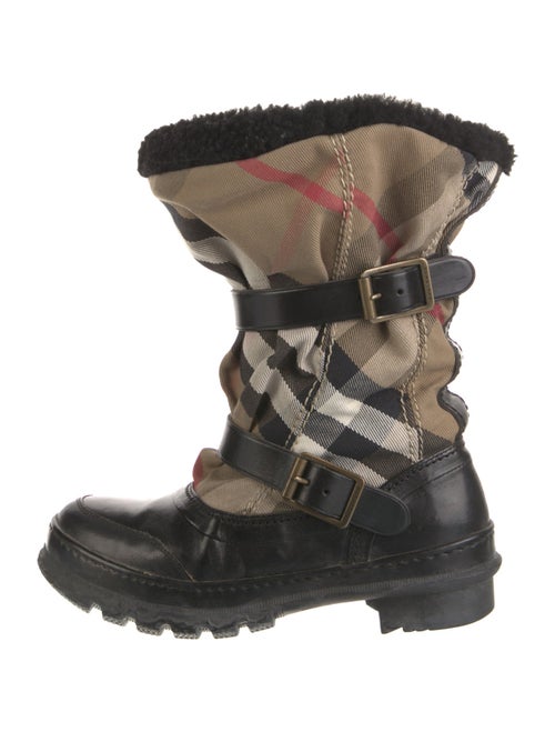 Burberry Nova Check Pattern Canvas Boots