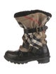 Burberry Nova Check Pattern Canvas Boots