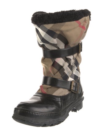 Burberry Nova Check Pattern Canvas Boots