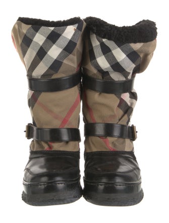 Burberry Nova Check Pattern Canvas Boots