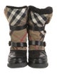 Burberry Nova Check Pattern Canvas Boots