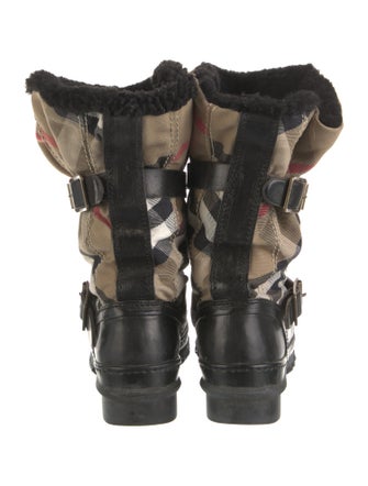 Burberry Nova Check Pattern Canvas Boots