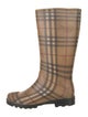 Burberry Haymarket Check Pattern Rubber Rain Boots