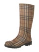 Burberry Haymarket Check Pattern Rubber Rain Boots