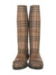 Burberry Haymarket Check Pattern Rubber Rain Boots