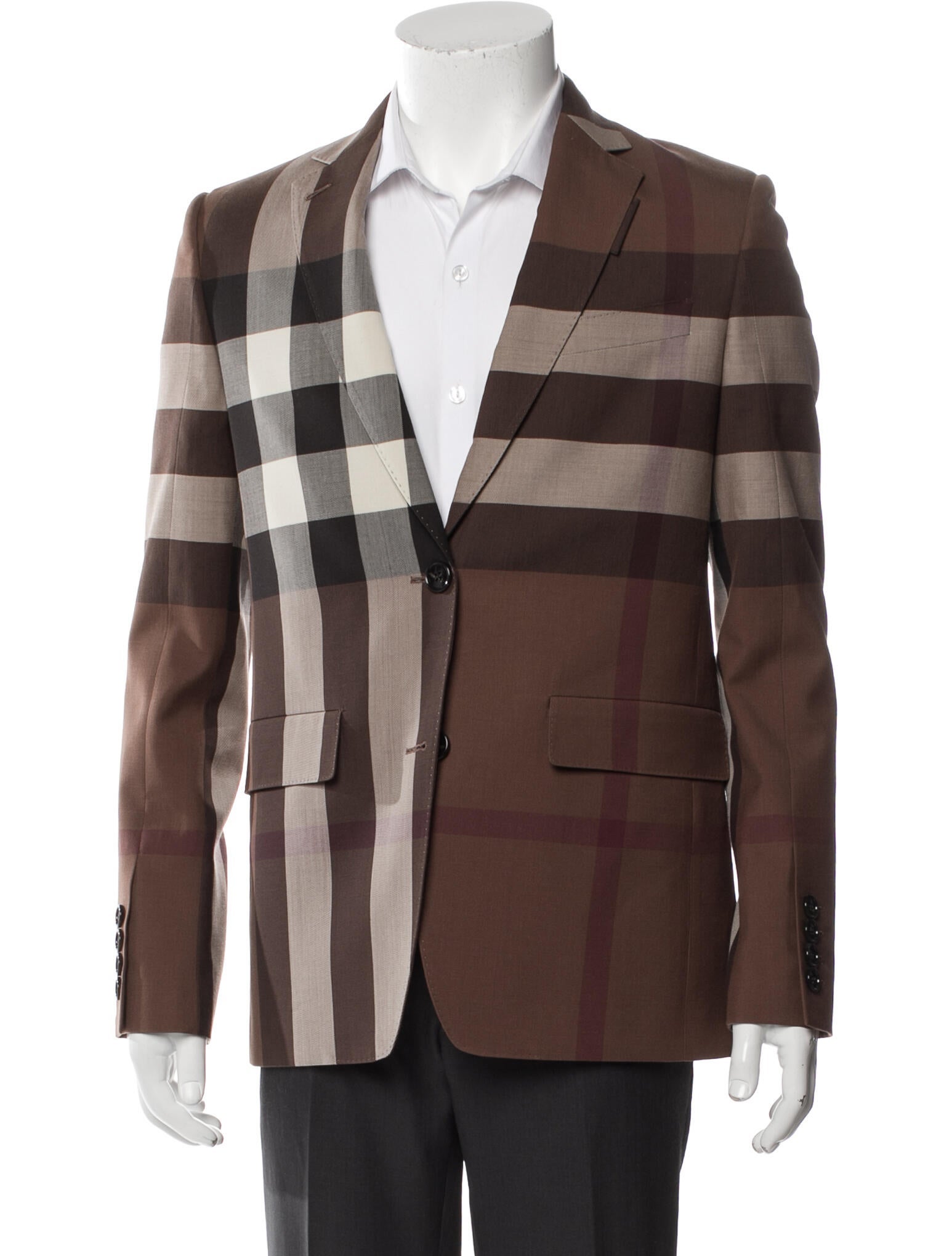 Burberry Exploded Check Pattern Wool Blazer
