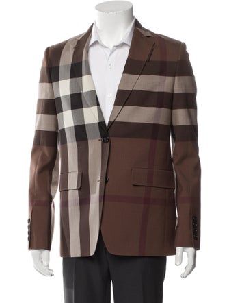 Burberry Exploded Check Pattern Wool Blazer