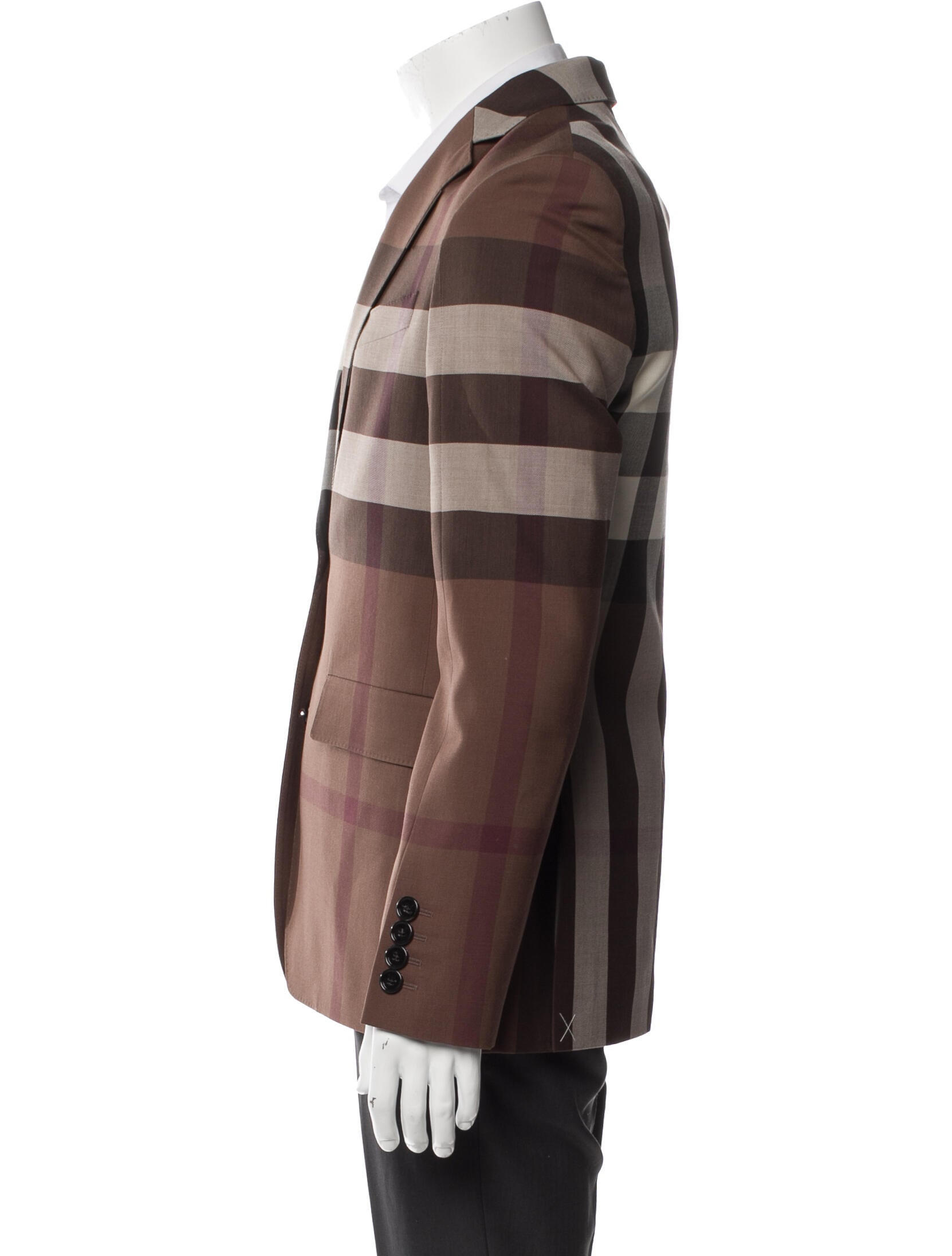 Burberry Exploded Check Pattern Wool Blazer