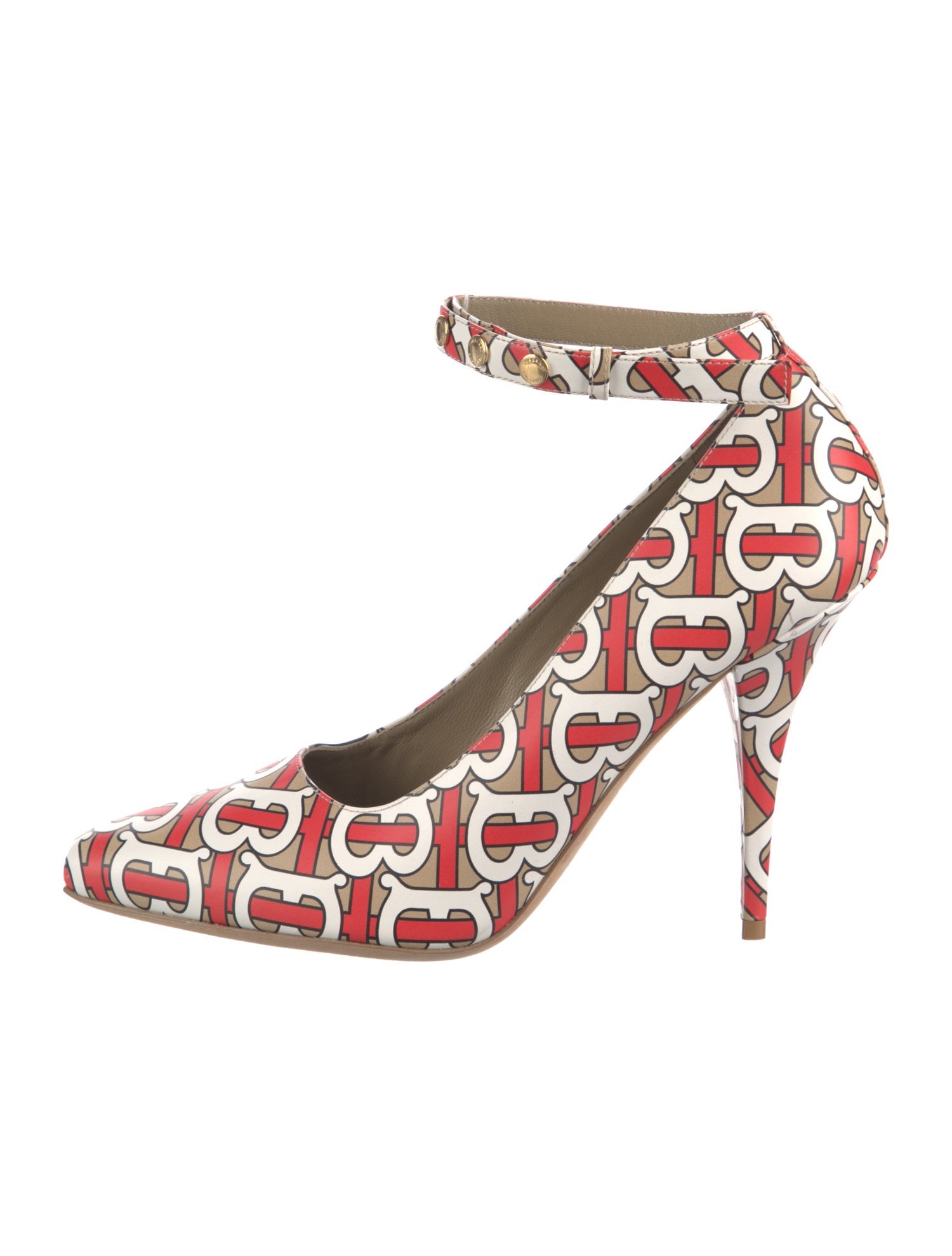 Burberry TB Monogram Leather Pumps