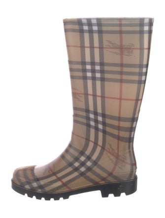 Burberry House Check Pattern Rubber Rain Boots