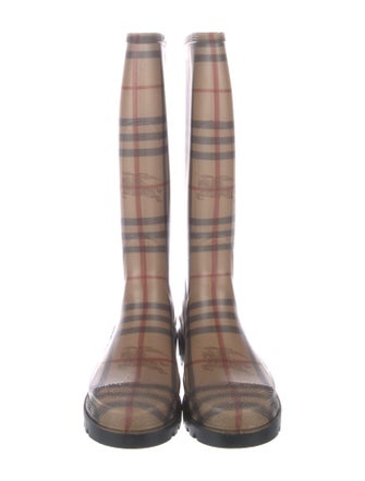Burberry House Check Pattern Rubber Rain Boots