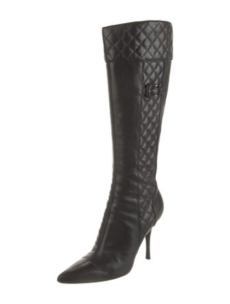 Burberry Quilted Pattern Leather Boots