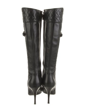 Burberry Quilted Pattern Leather Boots