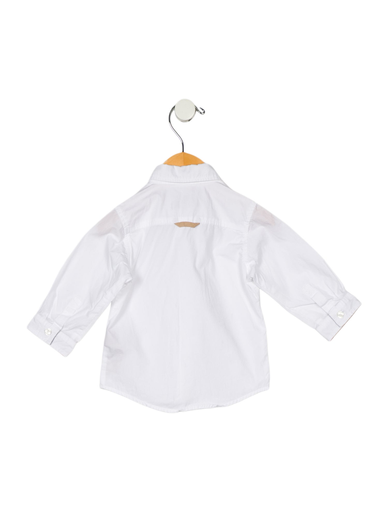 Burberry Infant Boys' Solid Embroidered Long Sleeve Button Up Shirt