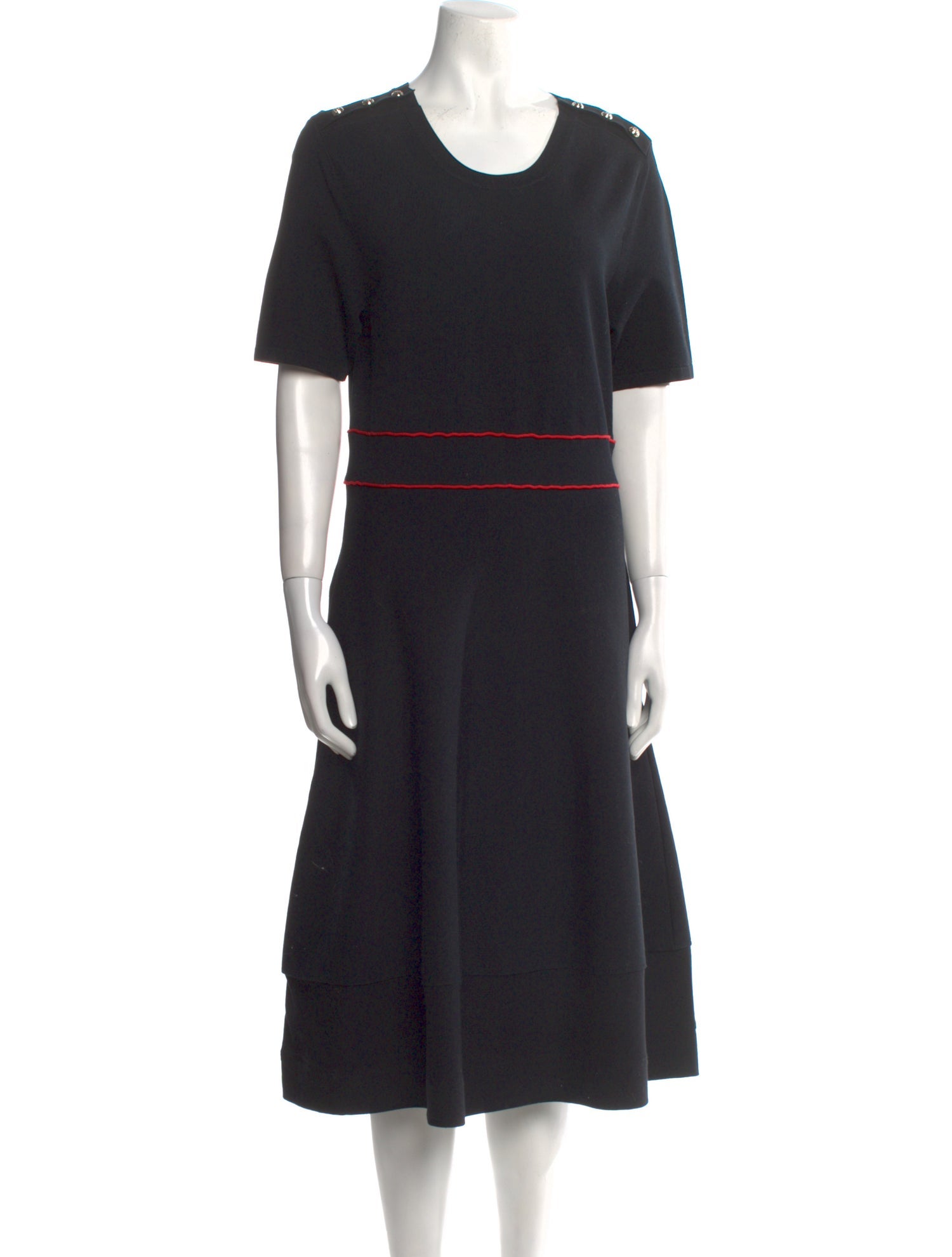 Burberry Scoop Neck Midi Length Dress