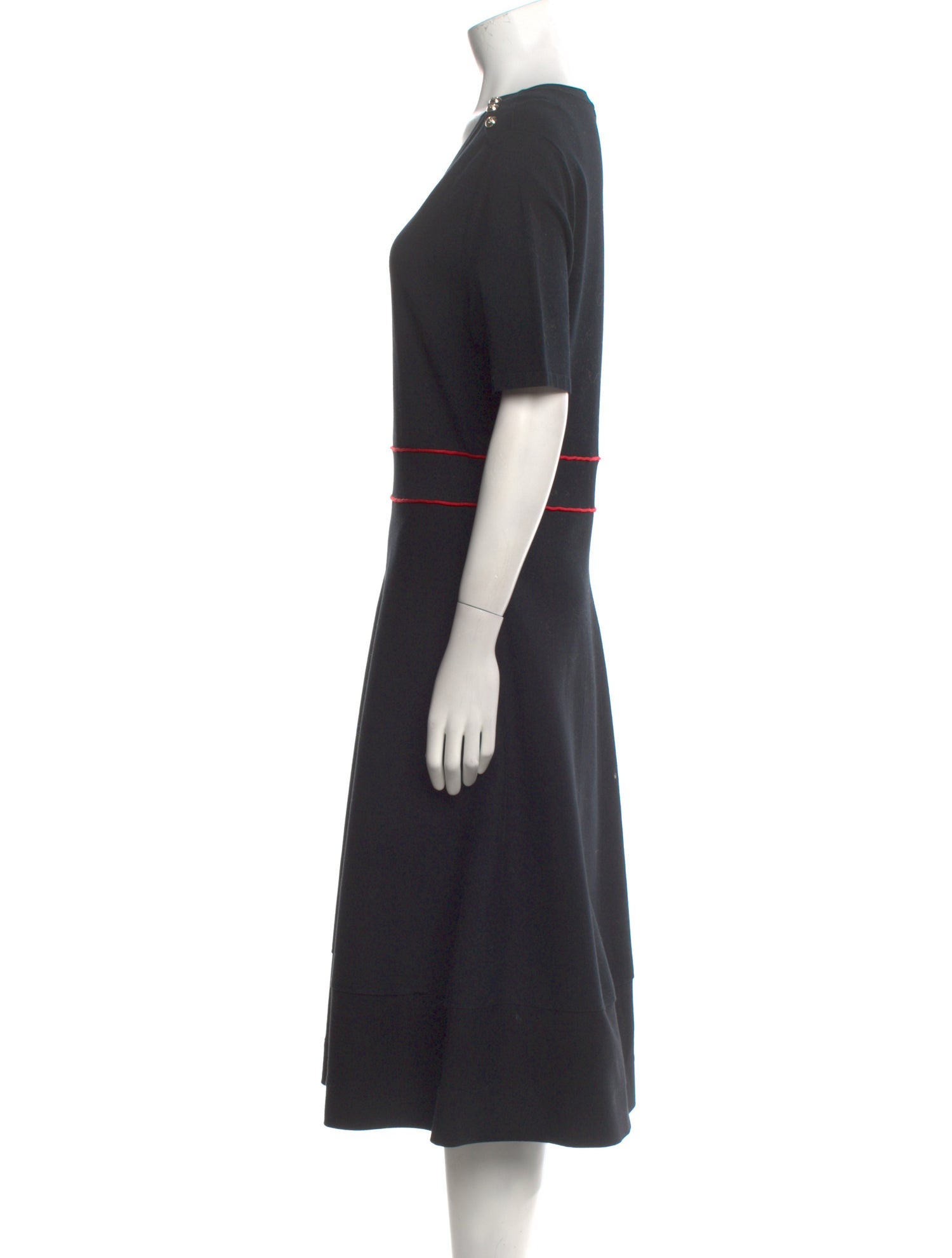 Burberry Scoop Neck Midi Length Dress
