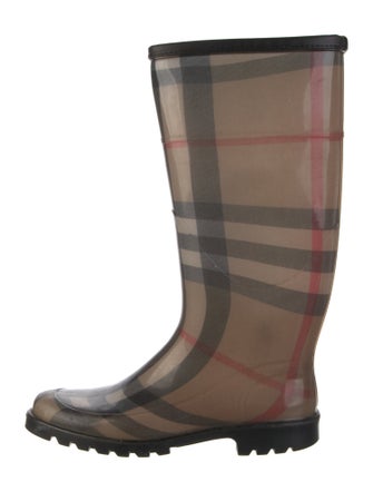 Burberry Exploded Check Pattern Rubber Rain Boots