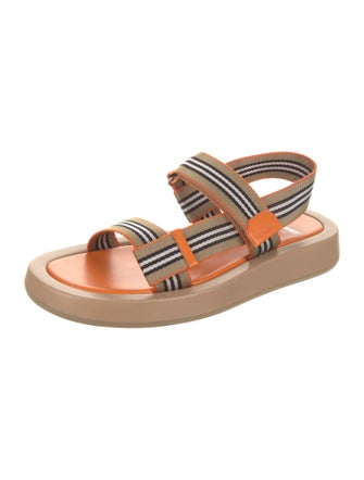 Burberry Nylon Striped Slingback Sandals