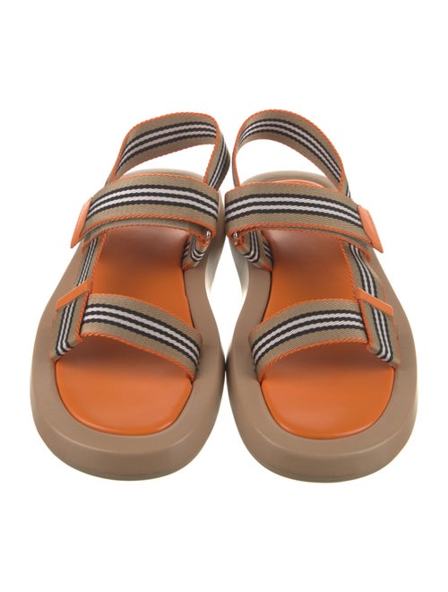 Burberry Nylon Striped Slingback Sandals