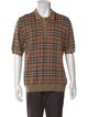 Burberry Merino Wool Plaid Print Polo Sweater
