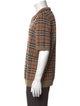 Burberry Merino Wool Plaid Print Polo Sweater