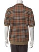 Burberry Merino Wool Plaid Print Polo Sweater