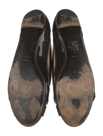 Burberry Patent Leather Graphic Print Ballet Flats