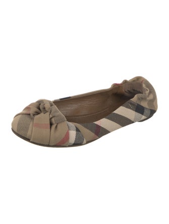 Burberry House Check Pattern Canvas Ballet Flats