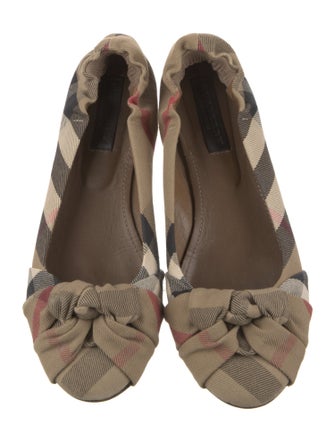Burberry House Check Pattern Canvas Ballet Flats