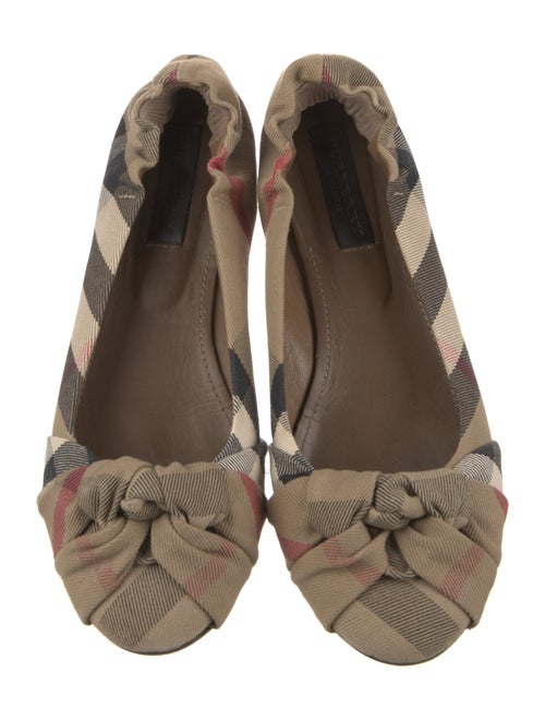 Burberry House Check Pattern Canvas Ballet Flats