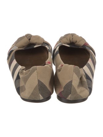 Burberry House Check Pattern Canvas Ballet Flats