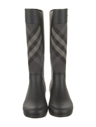 Burberry Rubber Plaid Print Rain Boots
