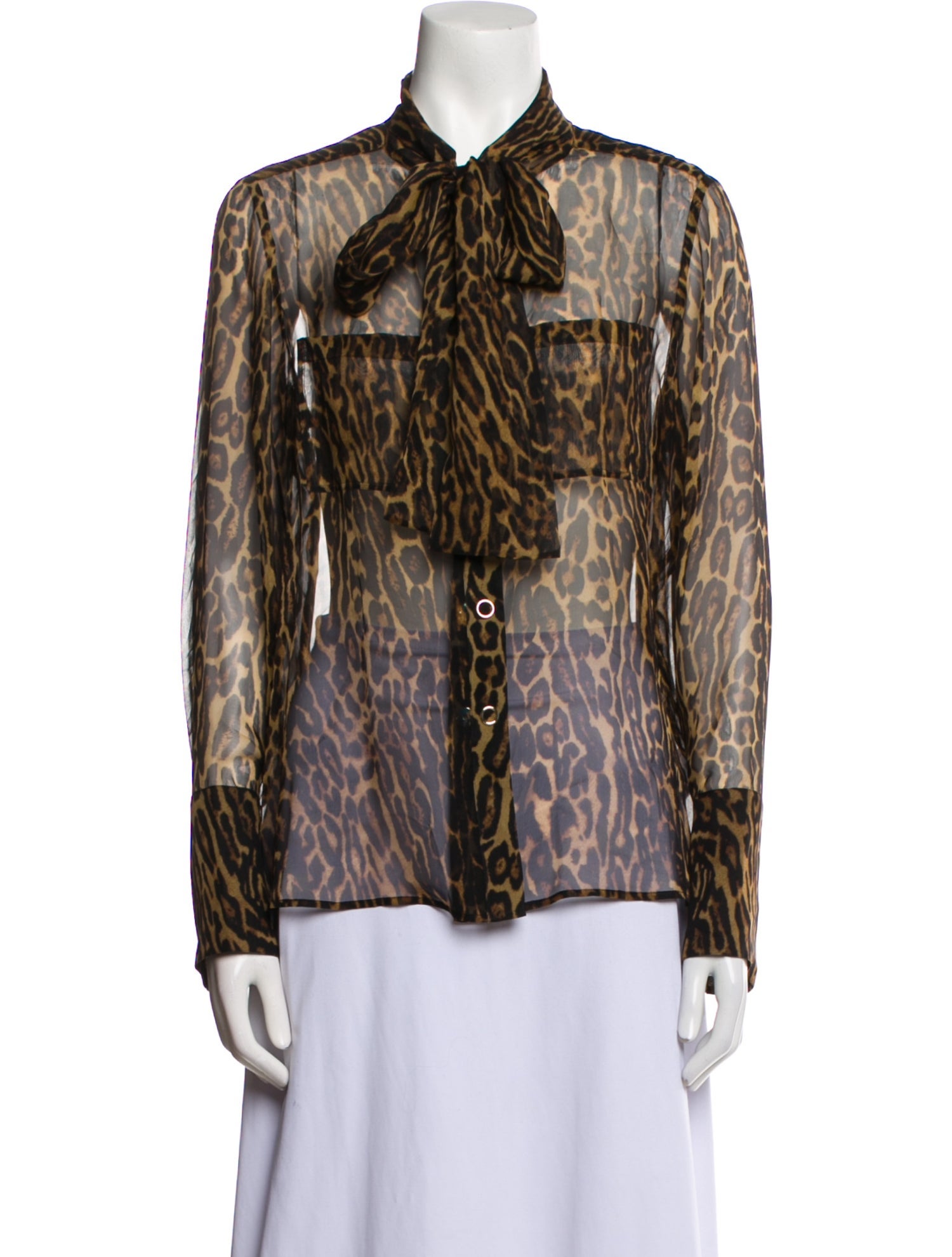 Burberry Silk Animal Print Button-Up Top w/ Tags