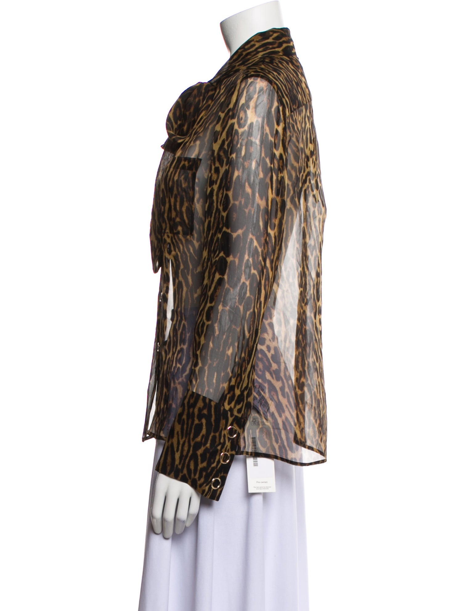 Burberry Silk Animal Print Button-Up Top w/ Tags