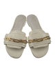 Burberry Patent Leather Chain-Link Accents Slides