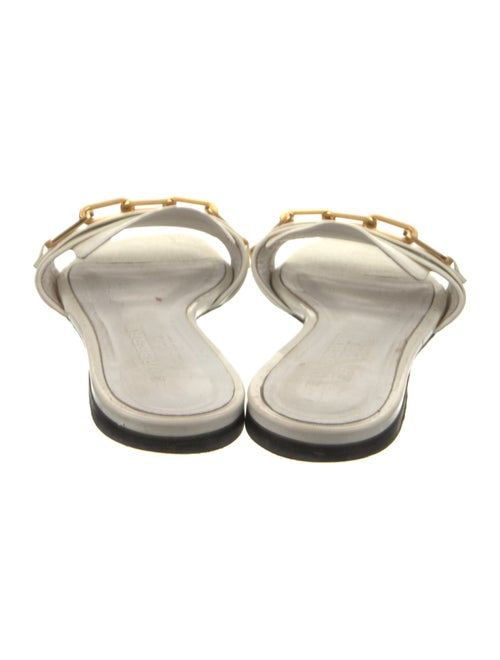 Burberry Patent Leather Chain-Link Accents Slides