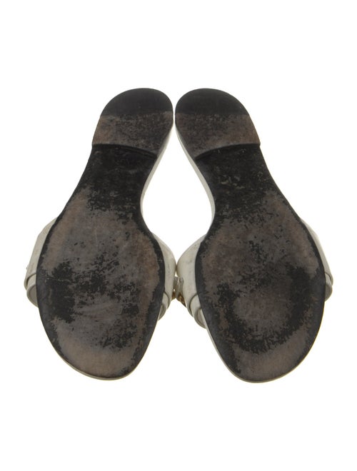 Burberry Patent Leather Chain-Link Accents Slides