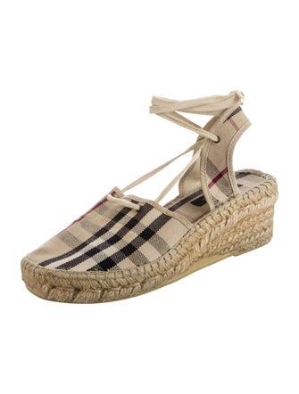 Burberry Nova Check Pattern Canvas Espadrilles