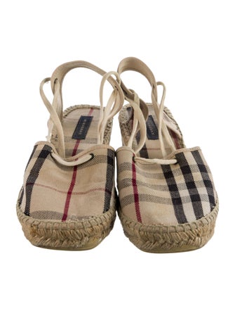 Burberry Nova Check Pattern Canvas Espadrilles