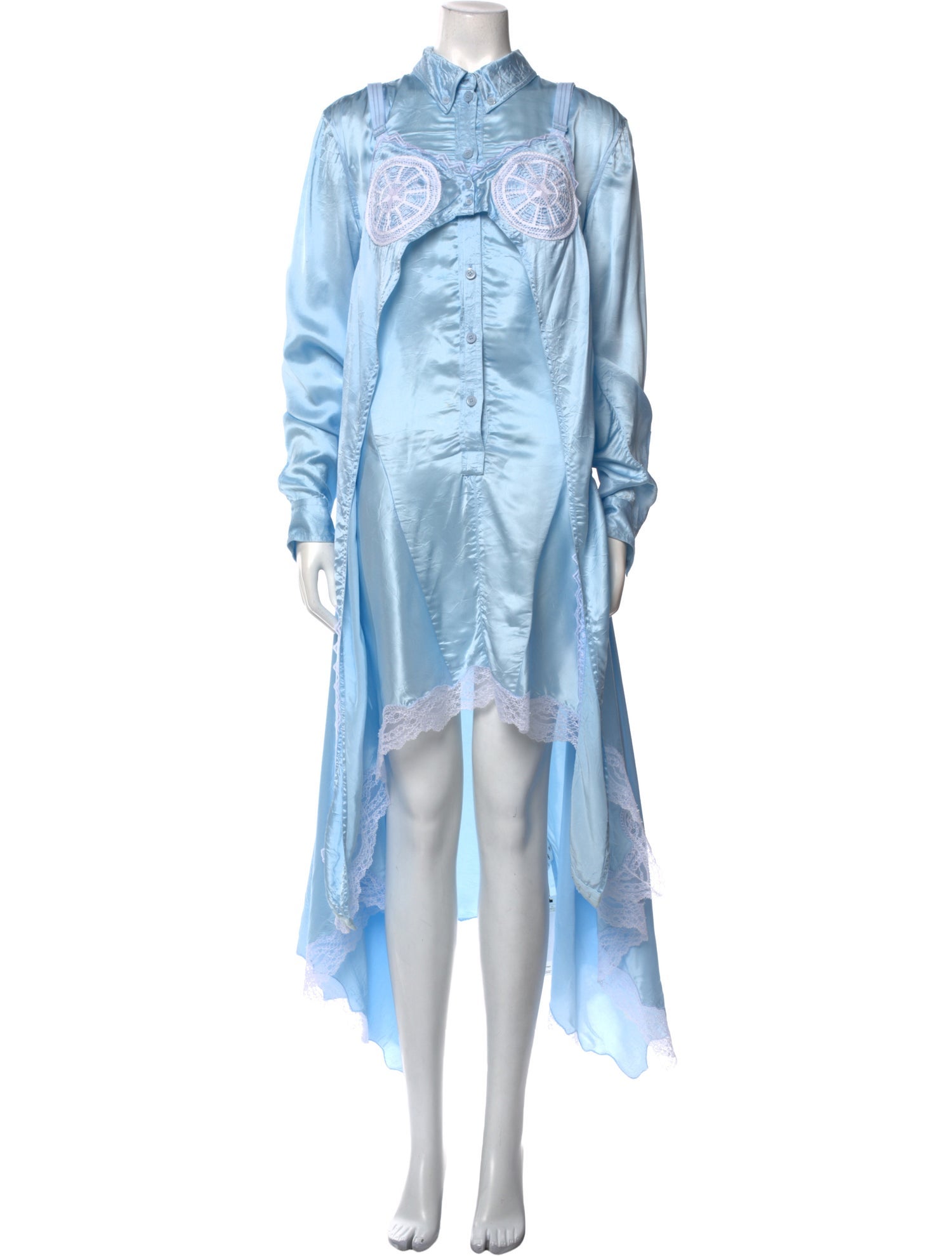 Burberry Mock Neck Long Dress