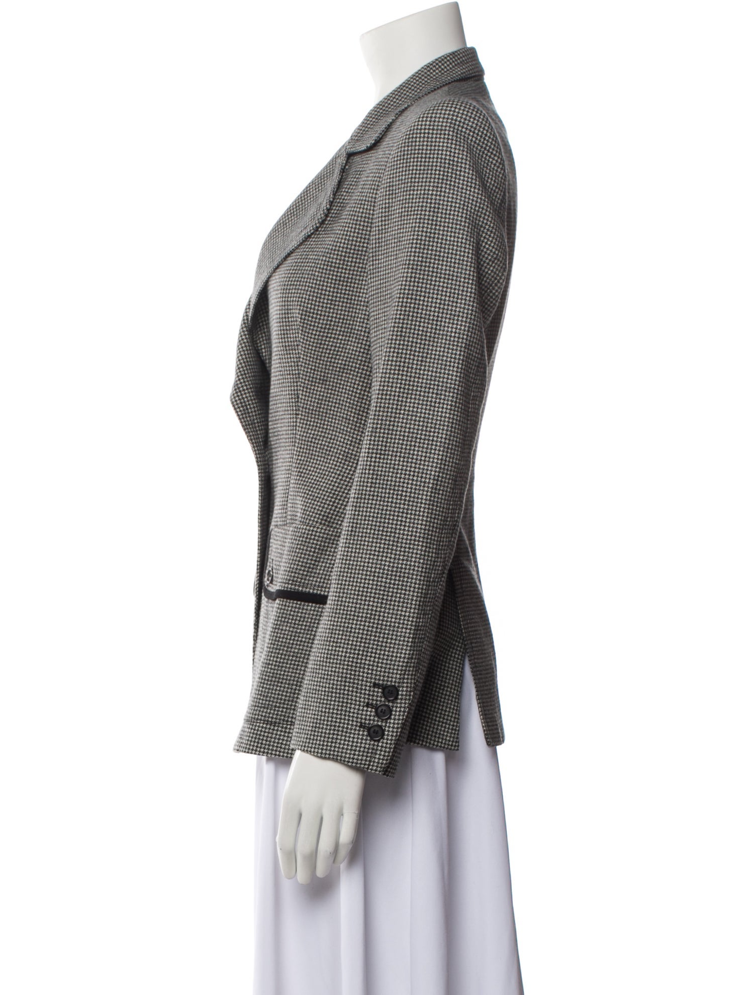 Burberry Wool Plaid Print Blazer