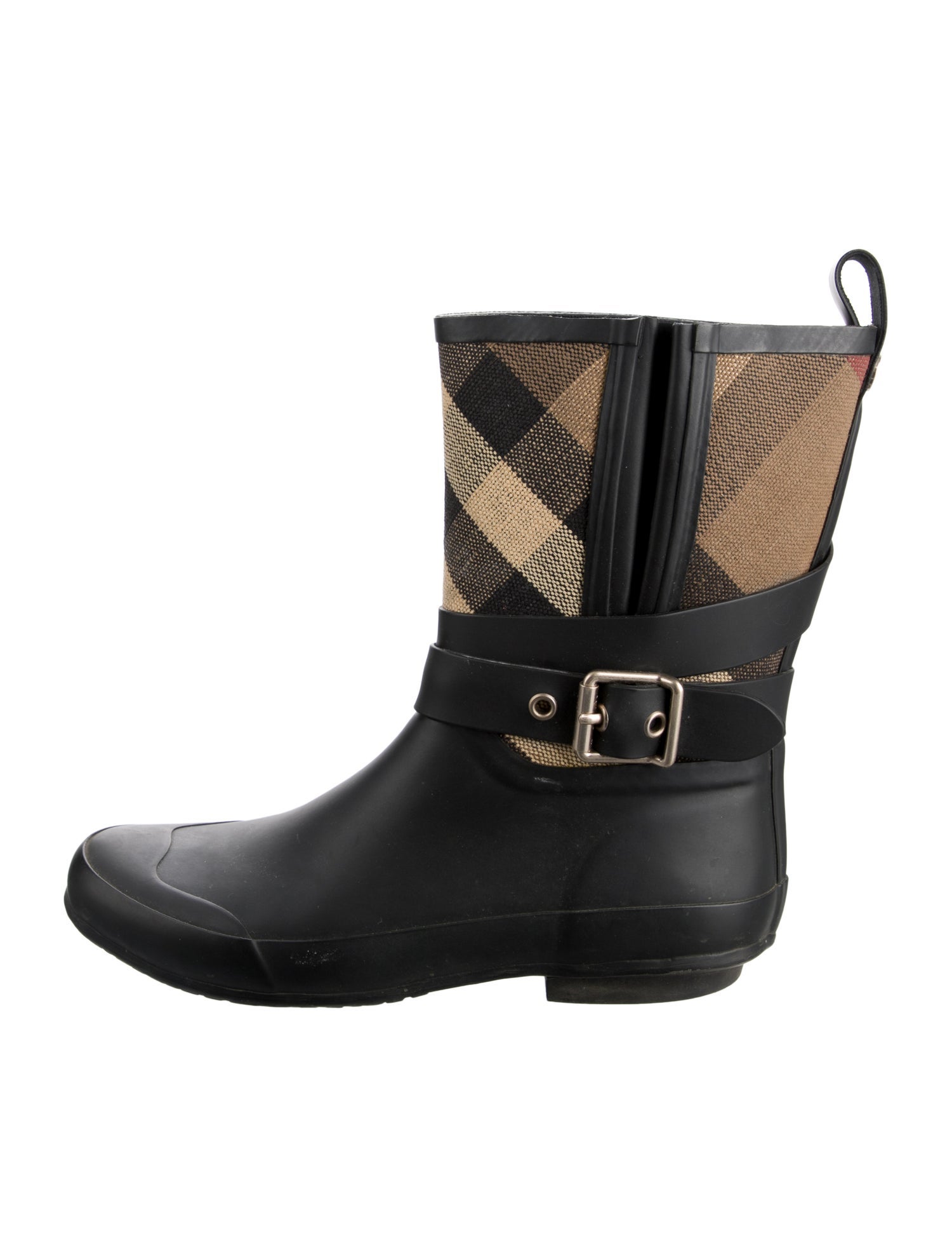 Burberry Nova Check Pattern Rubber Rain Boots