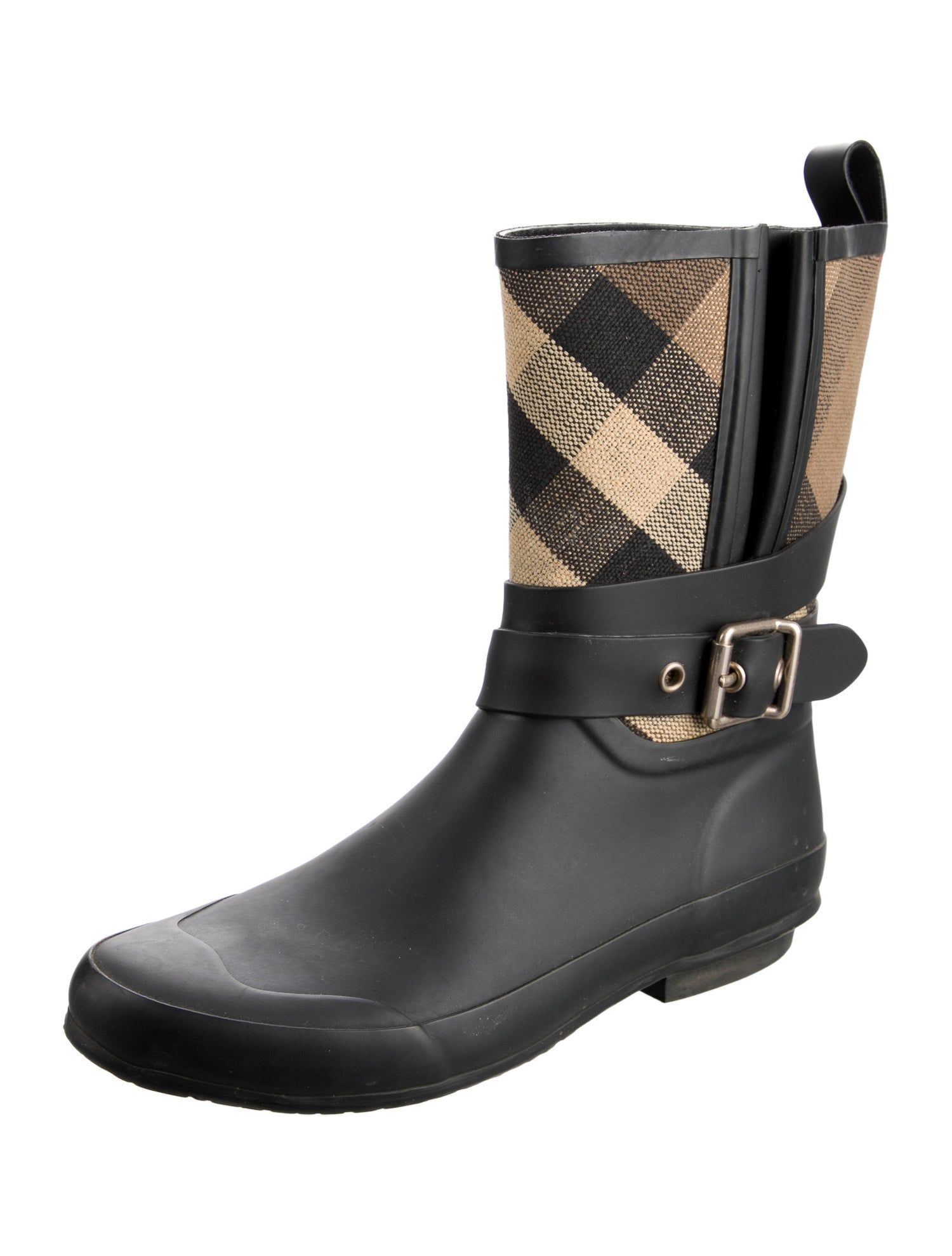 Burberry Nova Check Pattern Rubber Rain Boots
