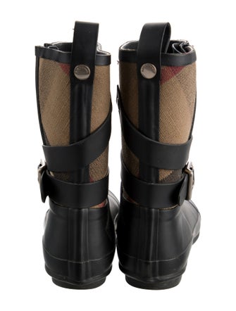 Burberry Nova Check Pattern Rubber Rain Boots