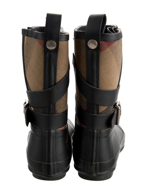 Burberry Nova Check Pattern Rubber Rain Boots