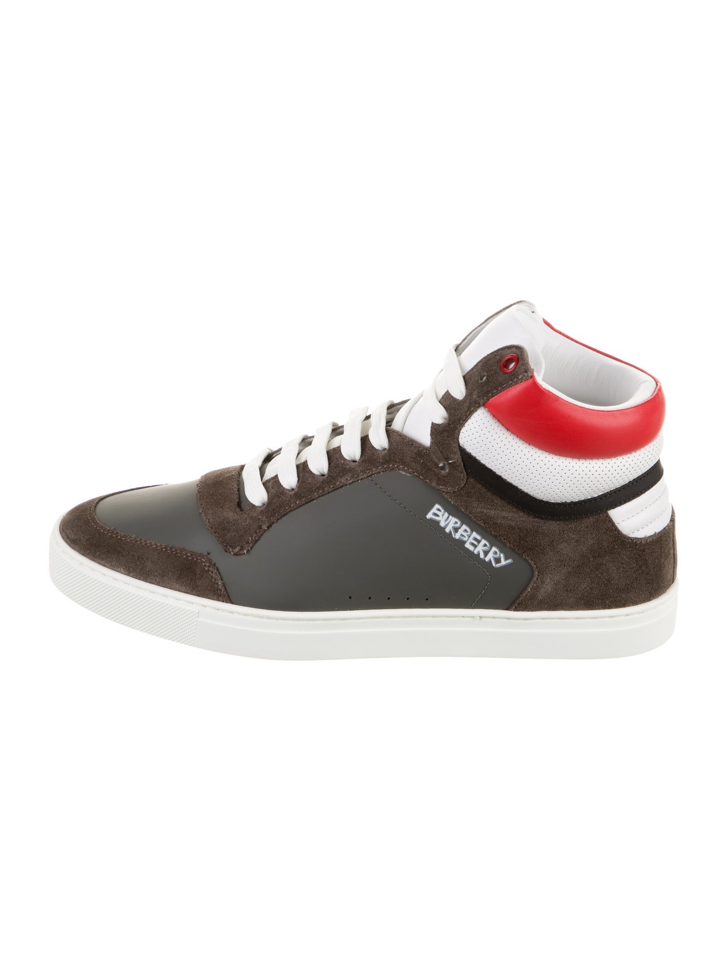 Burberry Leather Colorblock Pattern Sneakers
